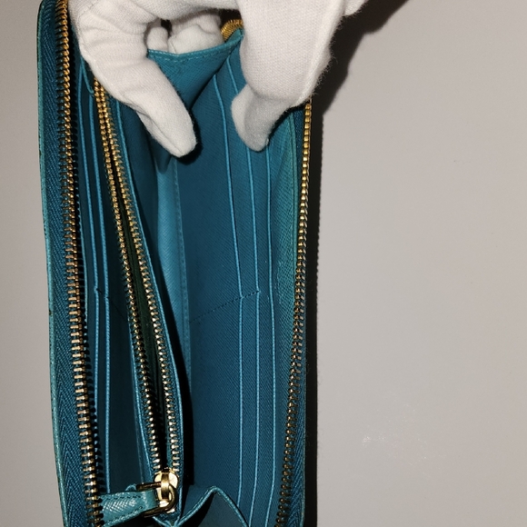 Prada Teal Blue Leather Wallet - Picture 7 of 11